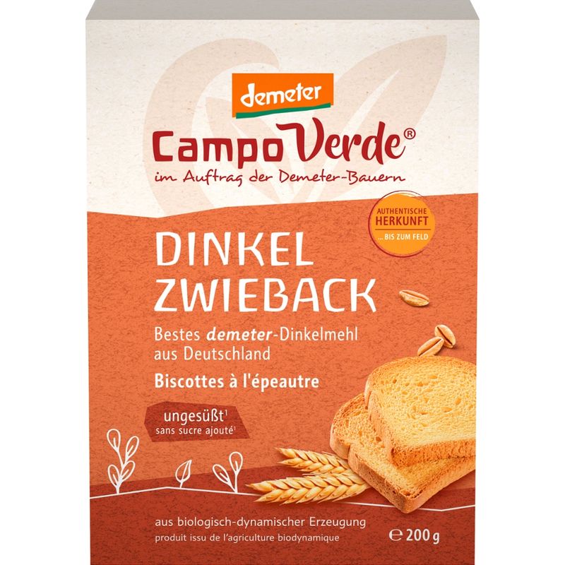 Campo Verde CV demeter Dinkelzwieback 200g - Produktbild