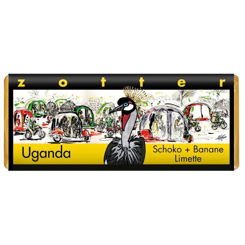 Zotter Schokolade Uganda - Schoko + Banane Limette - Produktbild