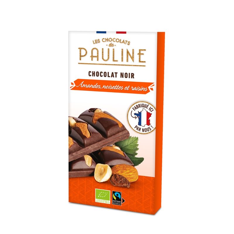 LES CHOCOLATS DE PAULINE DARK CHOCOLATE - ALMOND, HAZELNUT, RAISIN - Produktbild
