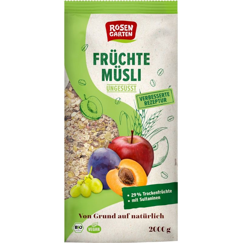 Rosengarten Früchte-Müsli ungesüßt - Produktbild