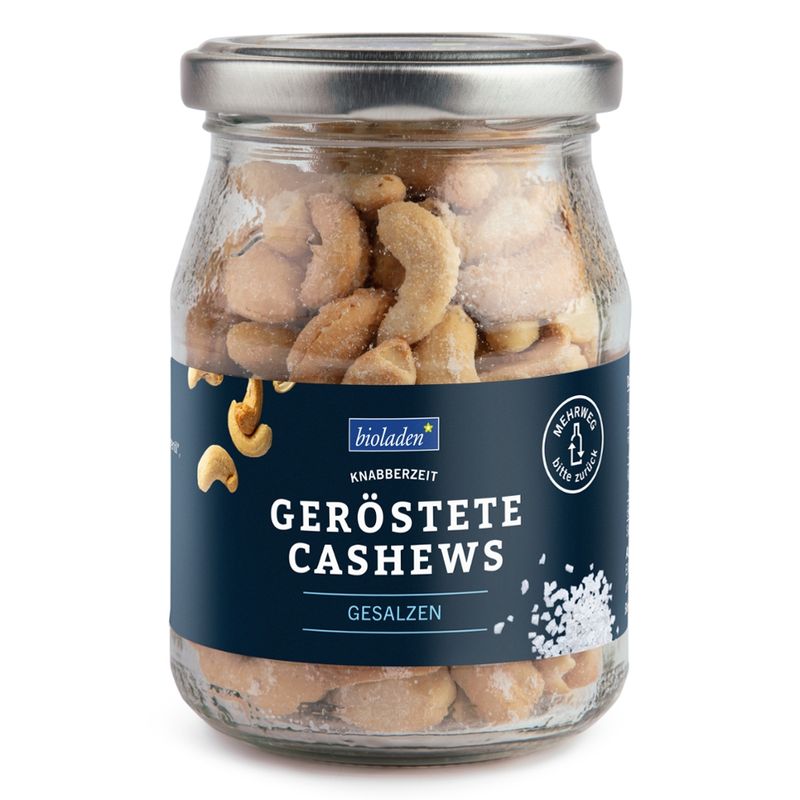 bioladen Geröstete Cashews mit Salz im Pfandglas - Produktbild