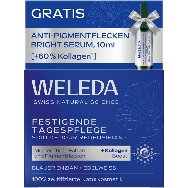 Weleda Onpack Festigende Tagespfl.+GRATIS Anti-Pigmentflecken Bright Serum 10ml Bl.Enz. - Produktbild
