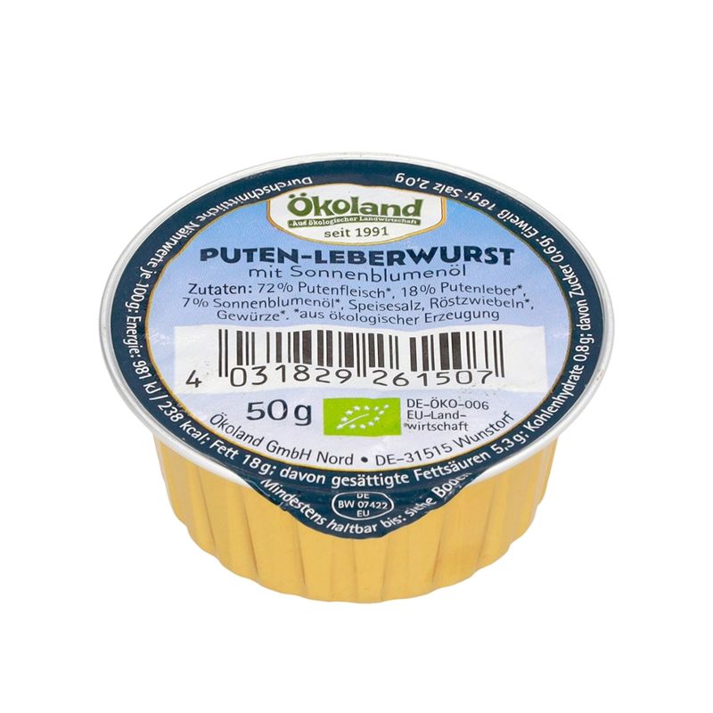 ÖKOLAND Puten-Leberwurst mit Sonnenblumenöl in Gourmet-Qualität - Produktbild