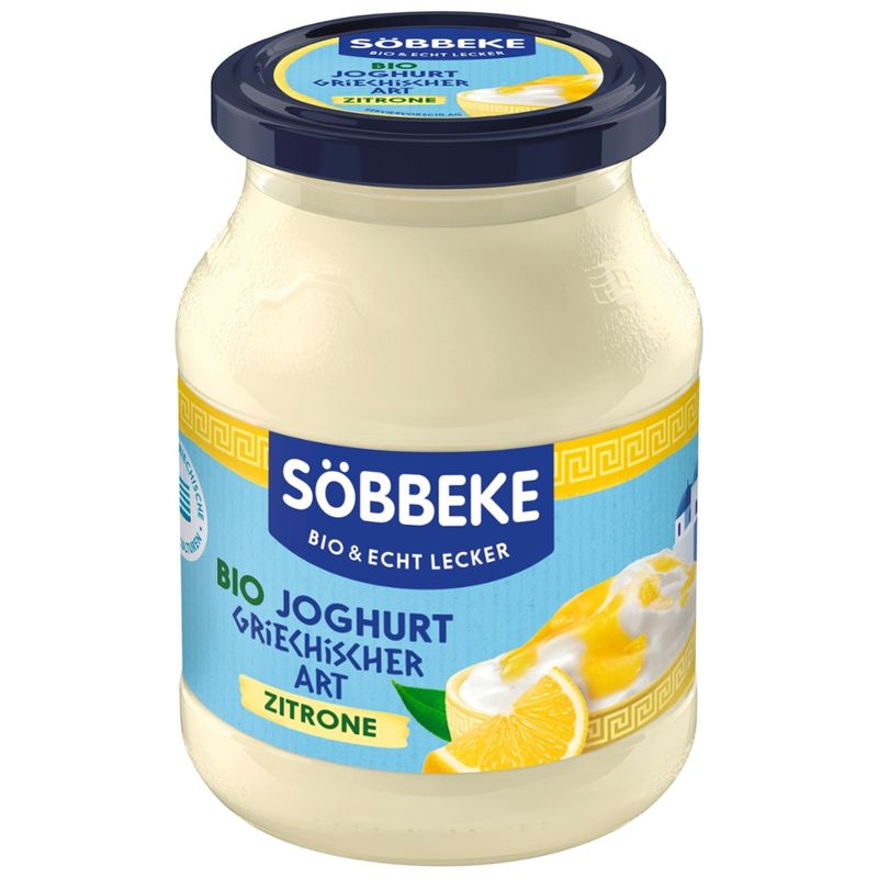 Söbbeke Bio Joghurt griechischer Art Zitrone 7,5 % Fett - Produktbild