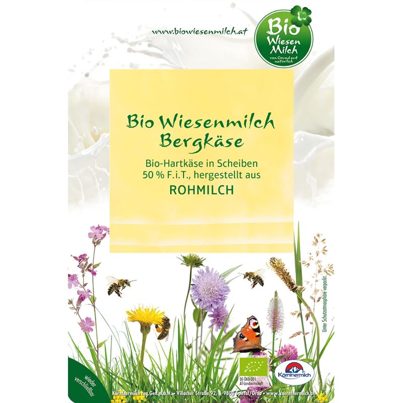 BioWiesenmilch Bio Wiesenmilch Bergkäse in Scheiben lactosefrei 3-Monate gereift - Produktbild