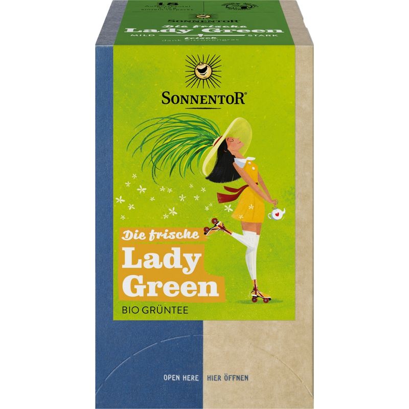 Sonnentor Die frische Lady Green Tee, Doppelkammerbeutel - Produktbild