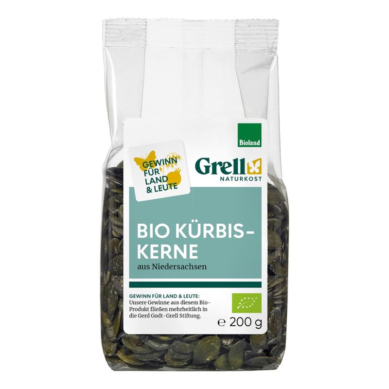 Grell Naturkost Kürbiskerne aus Niedersachsen, Bioland - Produktbild