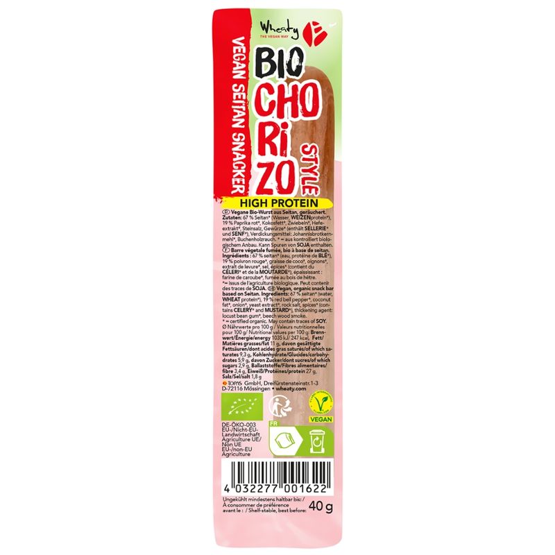 Wheaty Wheaty Chorizo Snacker Vegan - Produktbild