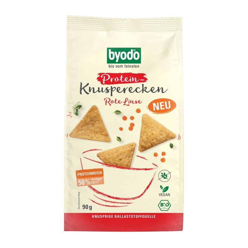 Byodo Protein crisps red lentil, 90g - rich in protein & glutenfree - Produktbild