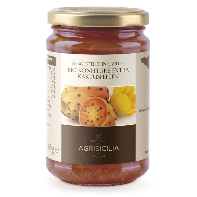 Agrisicilia Kaktusfeigenkonfitüre Extra Bio aus Sizilien - Produktbild