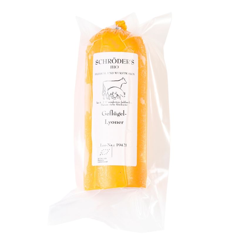 Schröder's Bio Fleisch- und Wurstwaren Geflügellyoner 1/2 Stück ca. 350 g - Produktbild