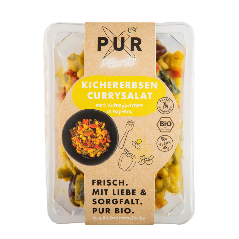 PUR PLANTS  Kikkererwten Curry Salade met Kidneybonen en Paprika - Produktbild