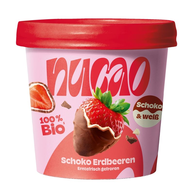 nucao nucao Gefrorene Schoko Erdbeeren mild & weiß (organic) - 120g - Produktbild