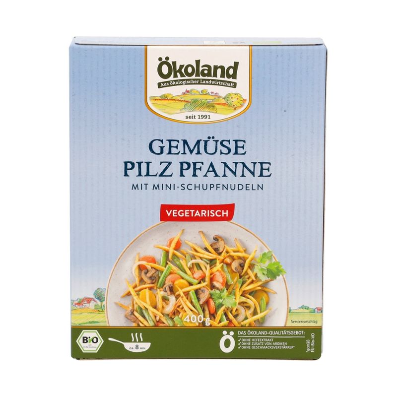ÖKOLAND Gemüse-Pilz-Pfanne mit Mini-Schupfnudeln - Produktbild
