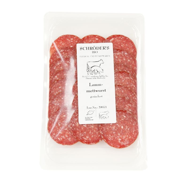 Schröder's Bio Fleisch- und Wurstwaren Lammmettwurst in Scheiben 80 g - Produktbild