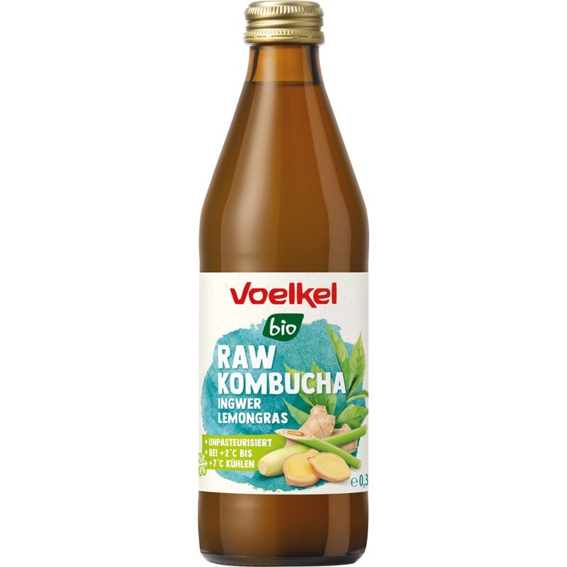 Voelkel RAW Kombucha Ingwer Lemongras, kühlpflichtig - Produktbild