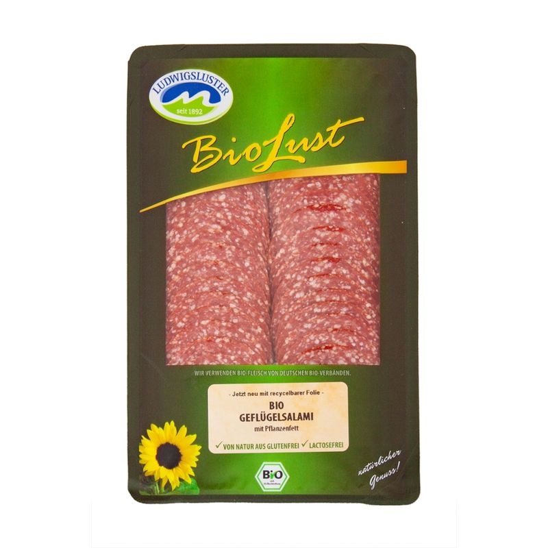 Biolust Bio Geflügelsalami 80g Scheiben - Produktbild