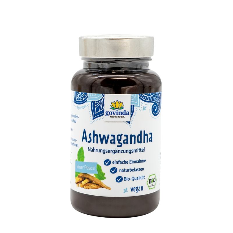 Govinda Ashwagandha Nahrungsergänzungsmittel 90 Kapseln - Produktbild