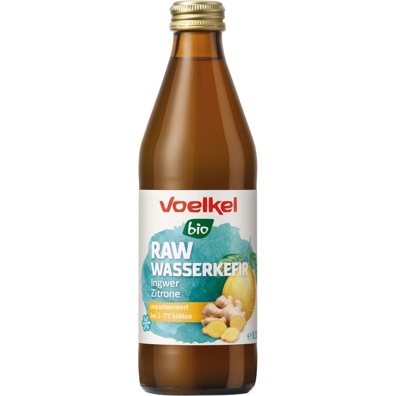 Voelkel RAW Wasserkefir Zitrone Ingwer, kühlpflichtig - Produktbild