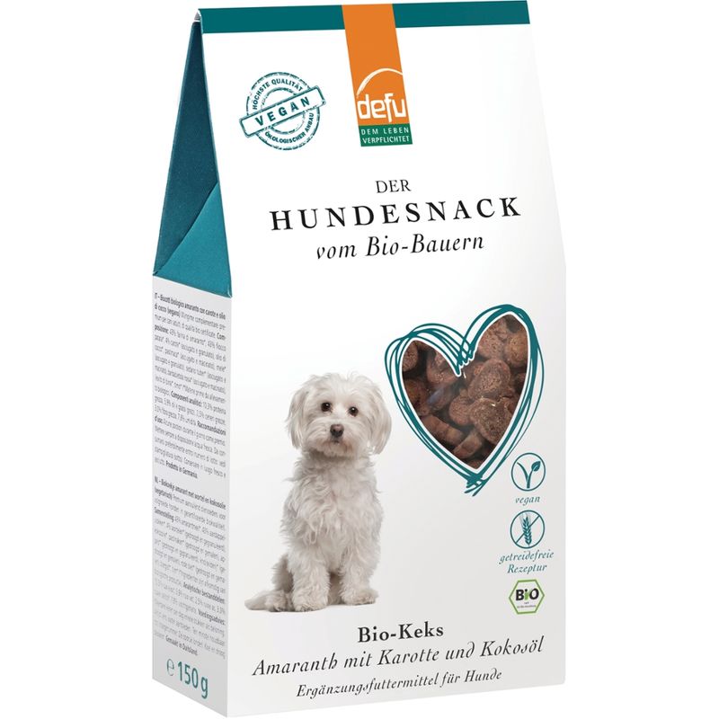 defu - Das Tierfutter vom Bio-Bauern Hund Bio-Keks Amaranth mit Karotte und Kokosöl - Produktbild