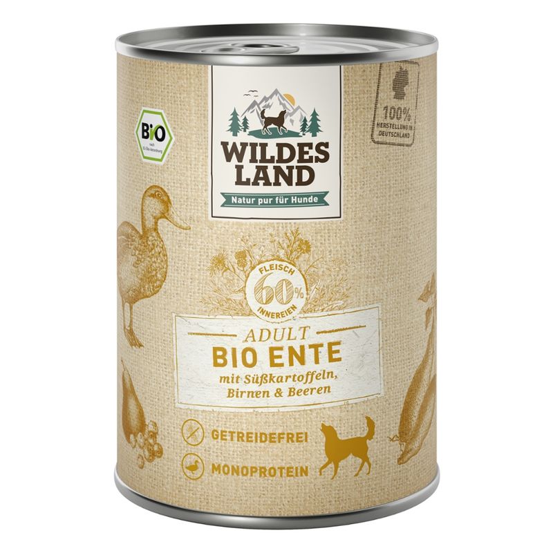 Wildes Land Wildes Land BIO Adult Ente mit Süßkartoffel & Birne NF 400 g - Produktbild