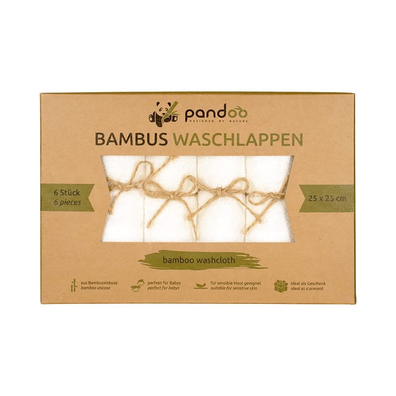pandoo pandoo Waschlappen aus 100 % Bambusviskose – kuschelweich, ideal für empfindliche Haut und auch für Babys geeignet. - Produktbild