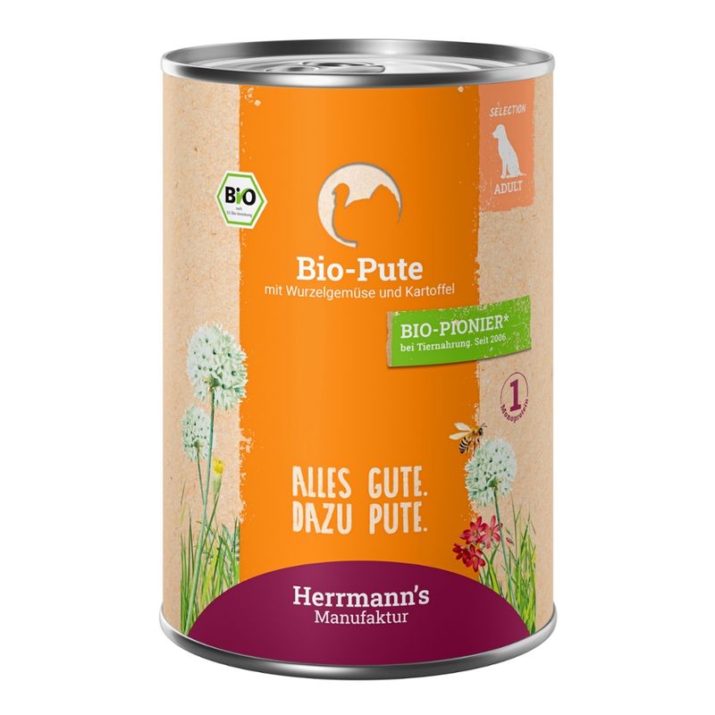 Herrmann´s Manufaktur Herrmann's Selection Adult Bio Pute mit Pastinake & Kartoffel NF 400 g - Produktbild