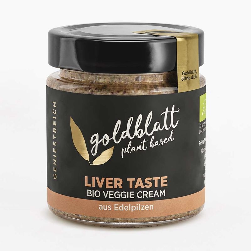 Goldblatt Goldblatt Bio Liver Taste – Vegane Bio-Creme mit Leber-Geschmack aus Edelpilzen mit groben Stückchen. - Produktbild