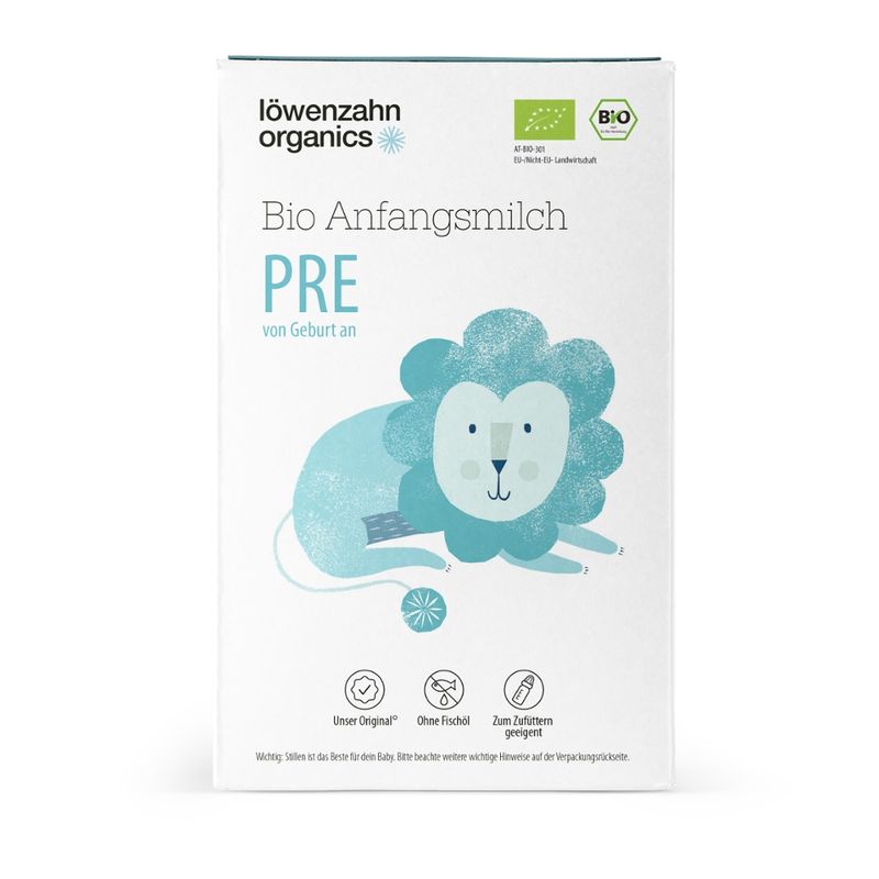 Löwenzahn Organics  Löwenzahn Organics Bio Anfangsmilch PRE von Geburt an 500 g - Produktbild