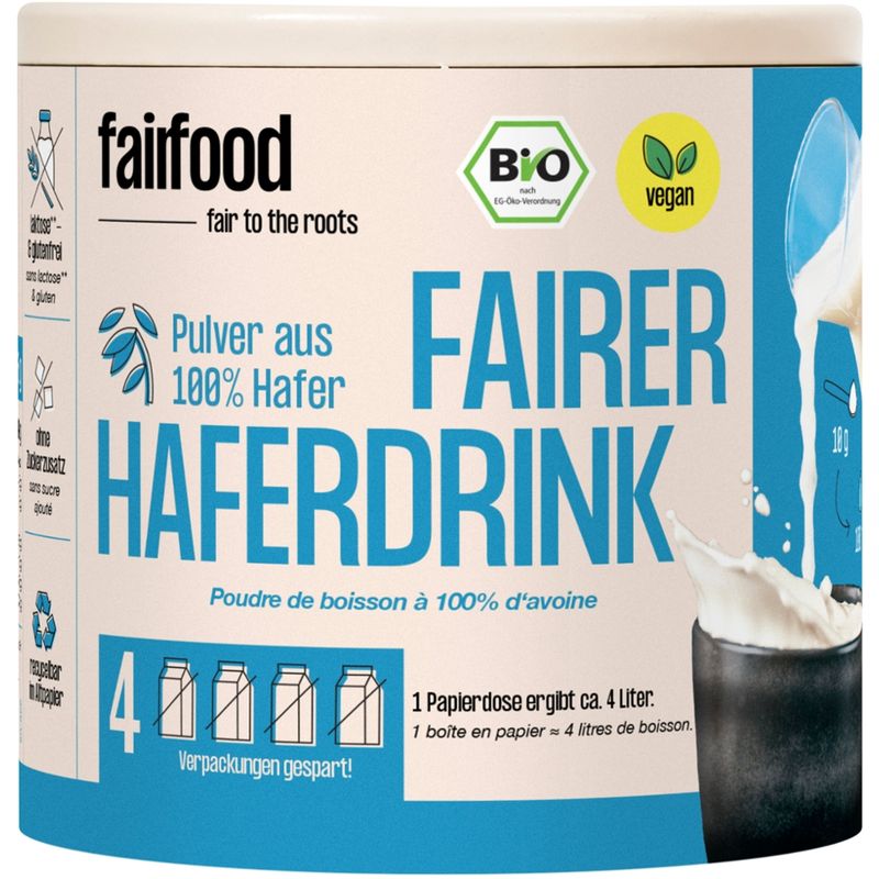 fairfood Freiburg Faires Haferdrinkpulver (360g, Papierdose, Bio) - Produktbild
