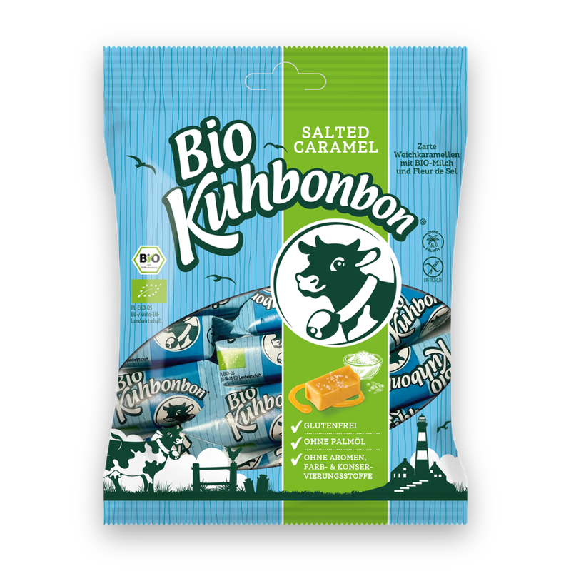 Kuhbonbon Kuhbonbon BIO Salted Caramel 120g, zartes Weichkaramell mit Milch und Butter und feiner Salznote - Produktbild