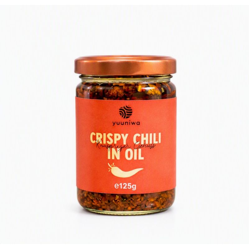 yuuniwa yuuniwa Bio Crispy Chili in Oil 125g mit knusprigen Sojabohnen und Zwiebeln - Produktbild