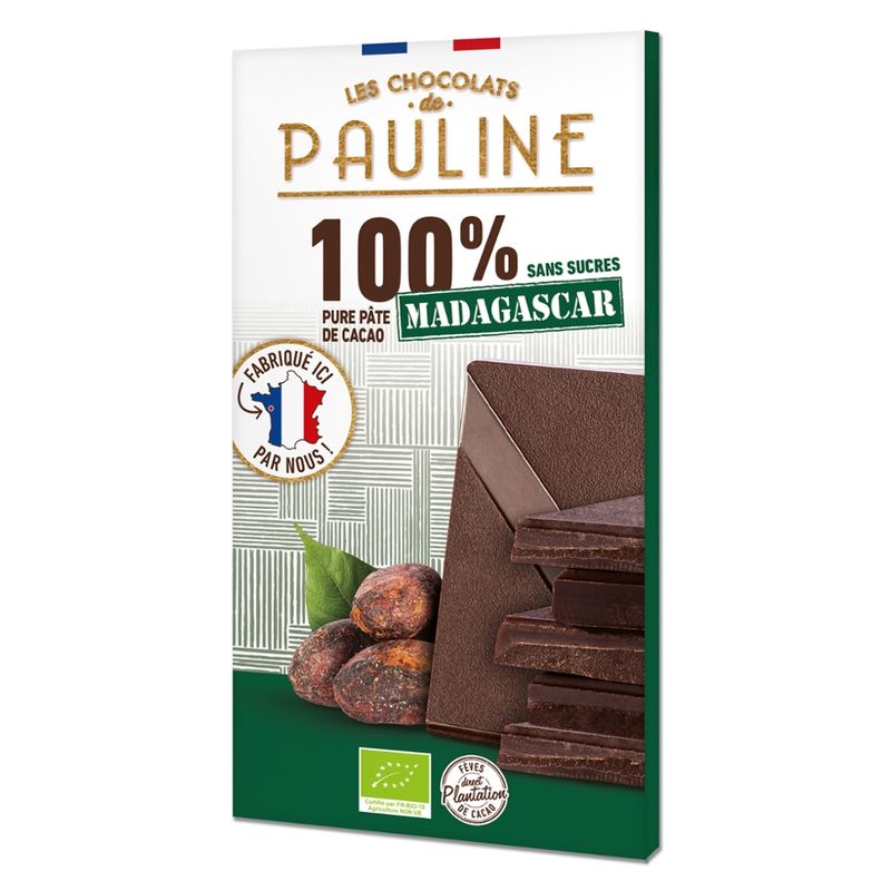 LES CHOCOLATS DE PAULINE 100% COCOA PASTE TABLET - ORIGIN MADAGASCAR - Produktbild