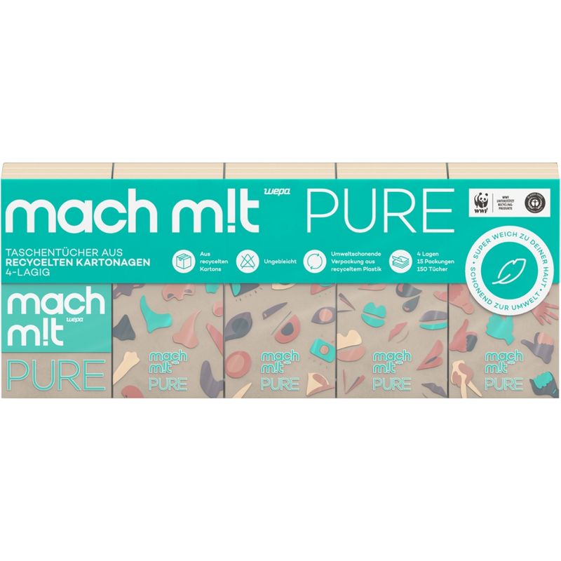 mach m!t Mach m!t  Taschentücher 4lg., 15x10 4ply RCN - Produktbild