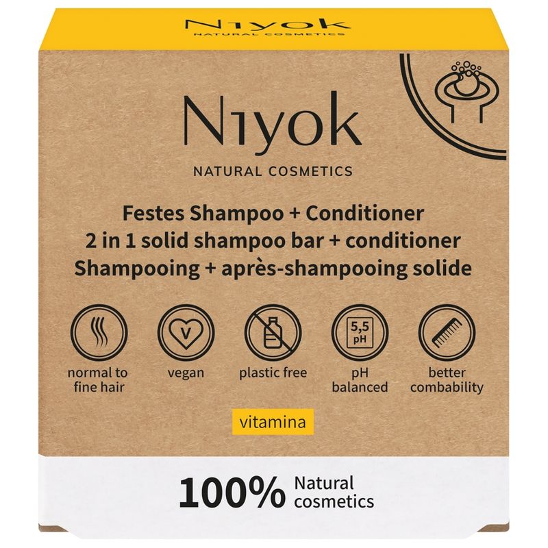 Niyok 2 en 1 shampooing solide & après-shampooing Vitamina - Produktbild