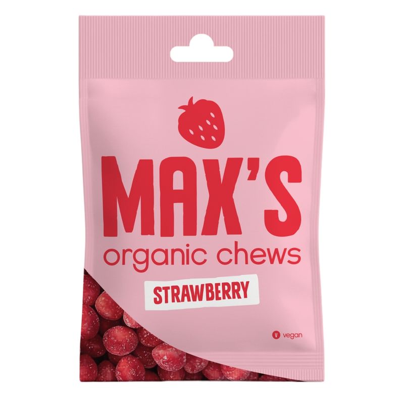 Max's Organic Sweets Max's Organic Strawberry chews 8x65g - Produktbild
