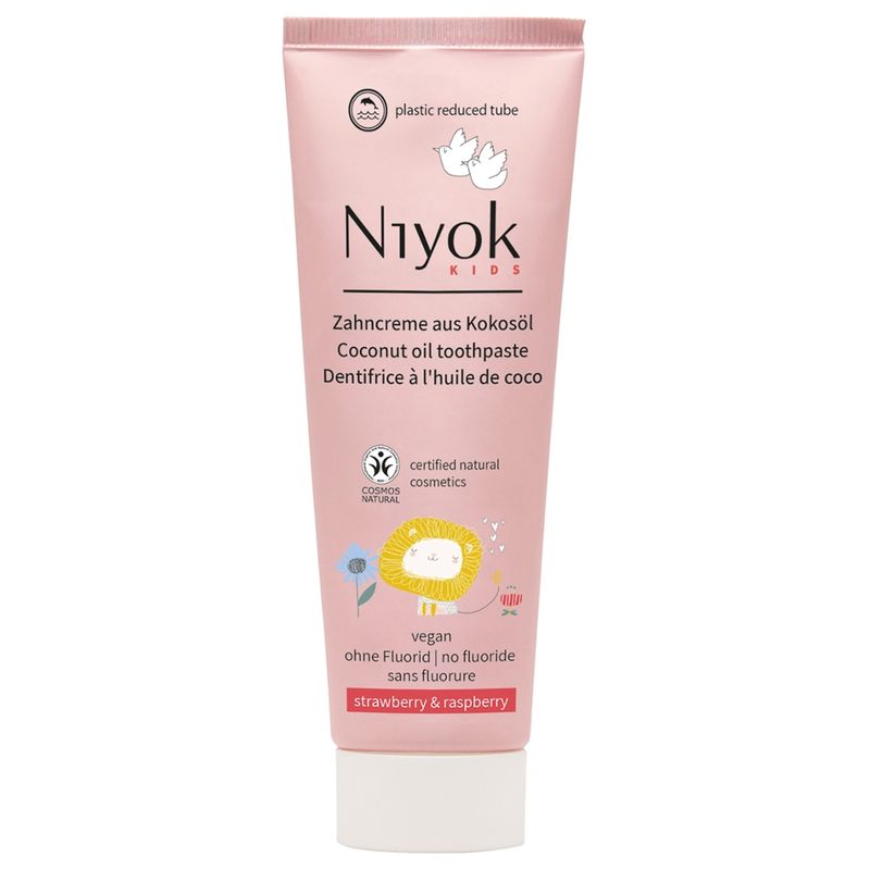 Niyok NIYOK - Dentifrice pour enfants à l'huile de coco bio : Fraise & Framboise - Produktbild