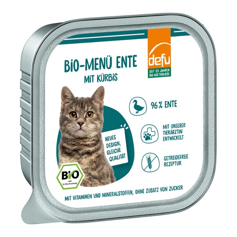 defu - Das Tierfutter vom Bio-Bauern Katze Bio-Menü Ente mit Kürbis - Produktbild