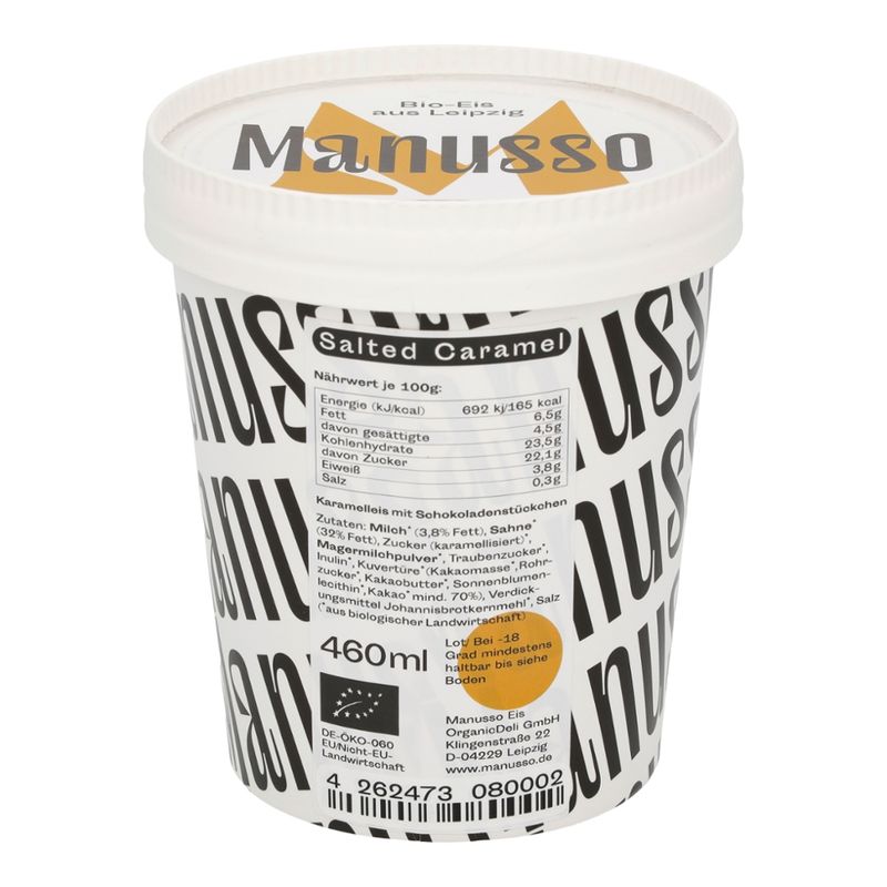 Manusso Manusso Bio-Eis Salted Caramel 460 ml - Produktbild