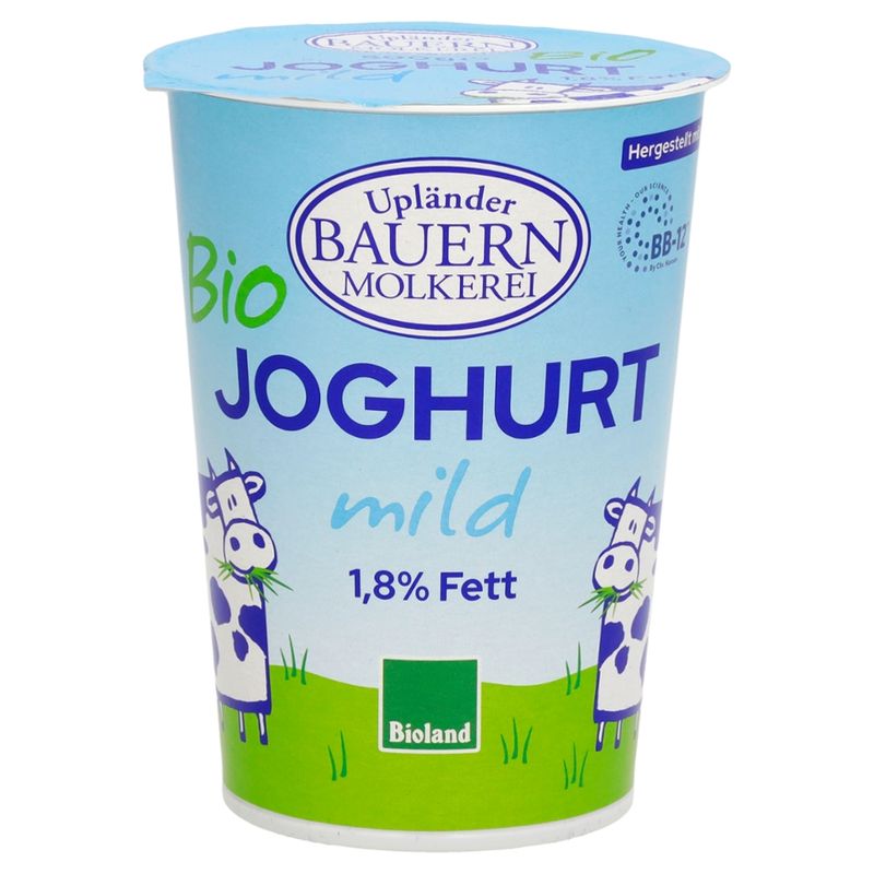 Upländer Bauernmolkerei Bioland Naturjoghurt mild 1,8%  Becher - Produktbild