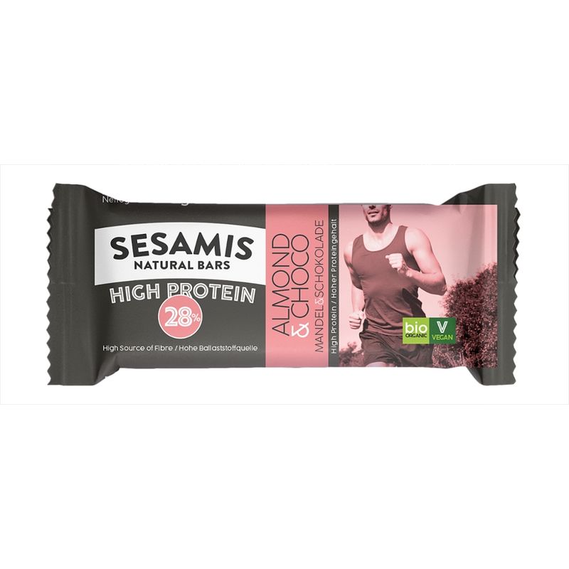 SESAMIS NATURAL BARS Sesamis Natural Bars - PROTEIN  ALMOND & CHOCO 60gr - Produktbild