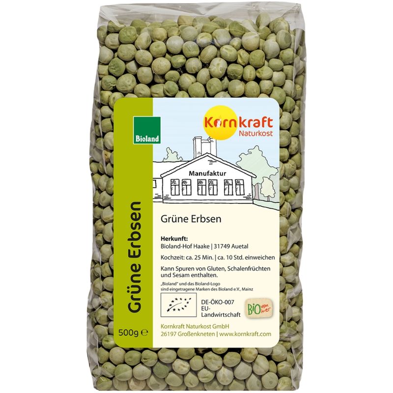 Kornkraft Erbsen, grün Bioland - Produktbild