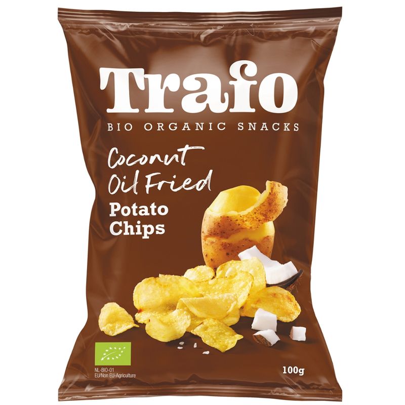 Trafo Trafo Kartoffelchips in Kokosöl gebacken leicht gesalzen 12x100g - Produktbild