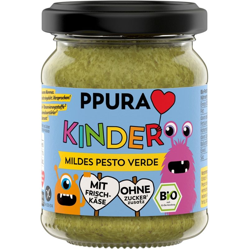 PPURA Bio KINDER Mildes Pesto Verde, 120g - Produktbild