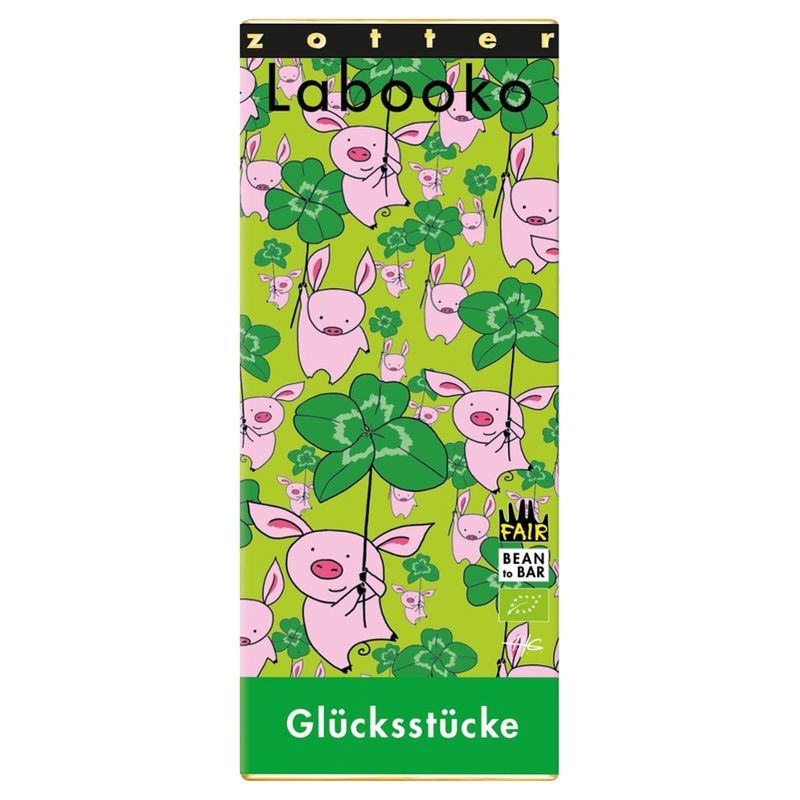 Zotter Schokolade Labooko Glückstücke – Kokos + Dunkel 70%   vegan - Produktbild