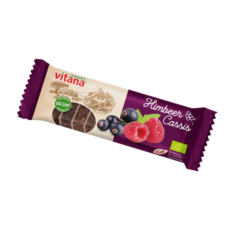 vitana Gesunde Ernährung Bio-Himbeer-Cassis-Fruchtschnitten - Produktbild