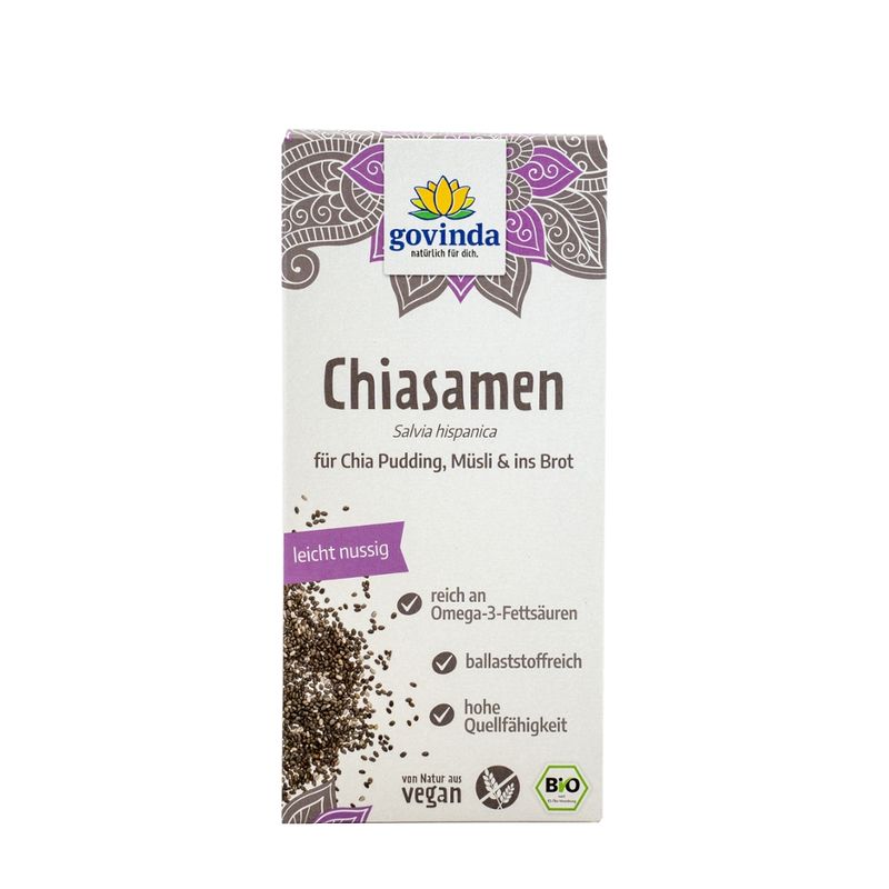 Govinda Chiasamen Salvia hispanica für Chia Pudding, Müsli & ins Brot - Produktbild