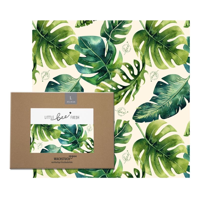 little bee fresh Veganes Wachstuch "L"- 35x35 cm - Jungle grün - Produktbild