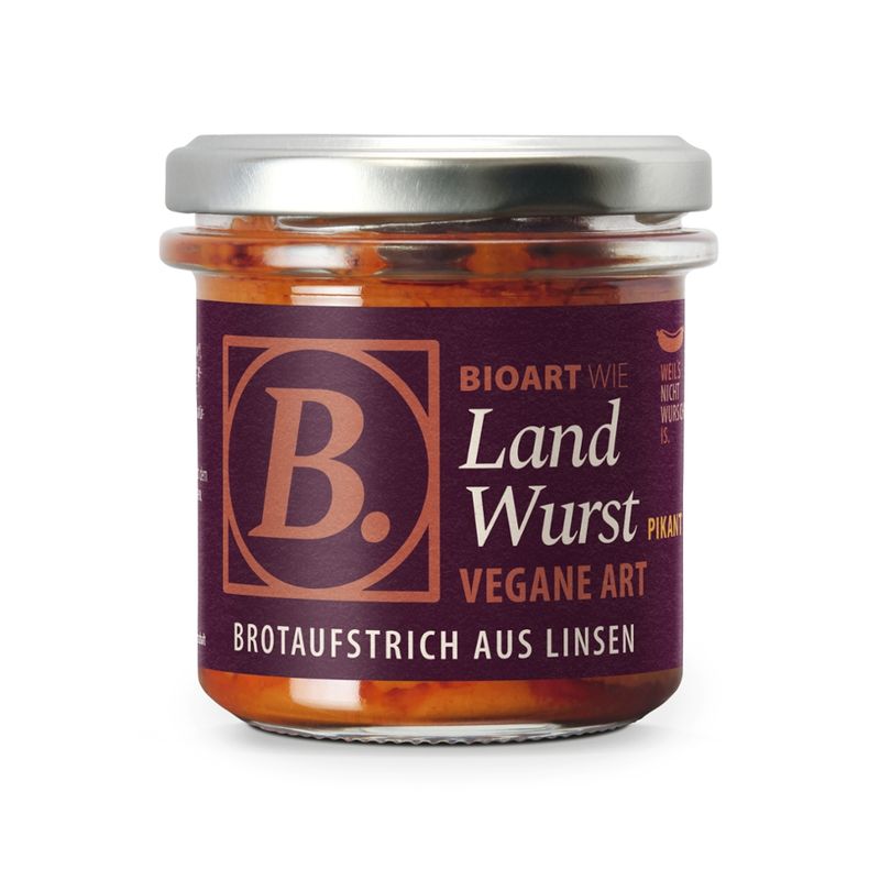 BioArt AG B. veganer Brotaufstrich LandWurst pikant 140g, bio - Produktbild