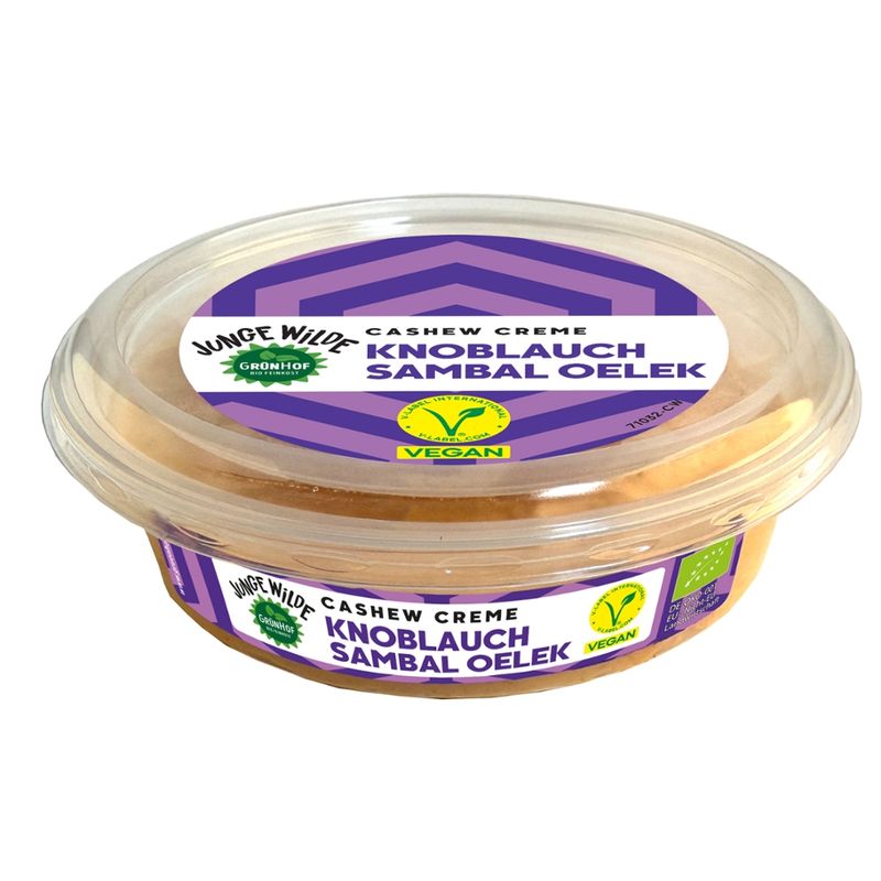Grünhof Grünhof "Junge Wilde" Bio-Cashew Creme / Knoblauch-Sambal Oelek 150g - Produktbild